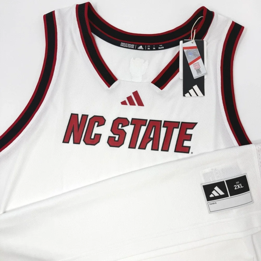 Adidas NC State Wolfpack Basketball Jersey Mens‎ 2XL White Red IX7910 NEW